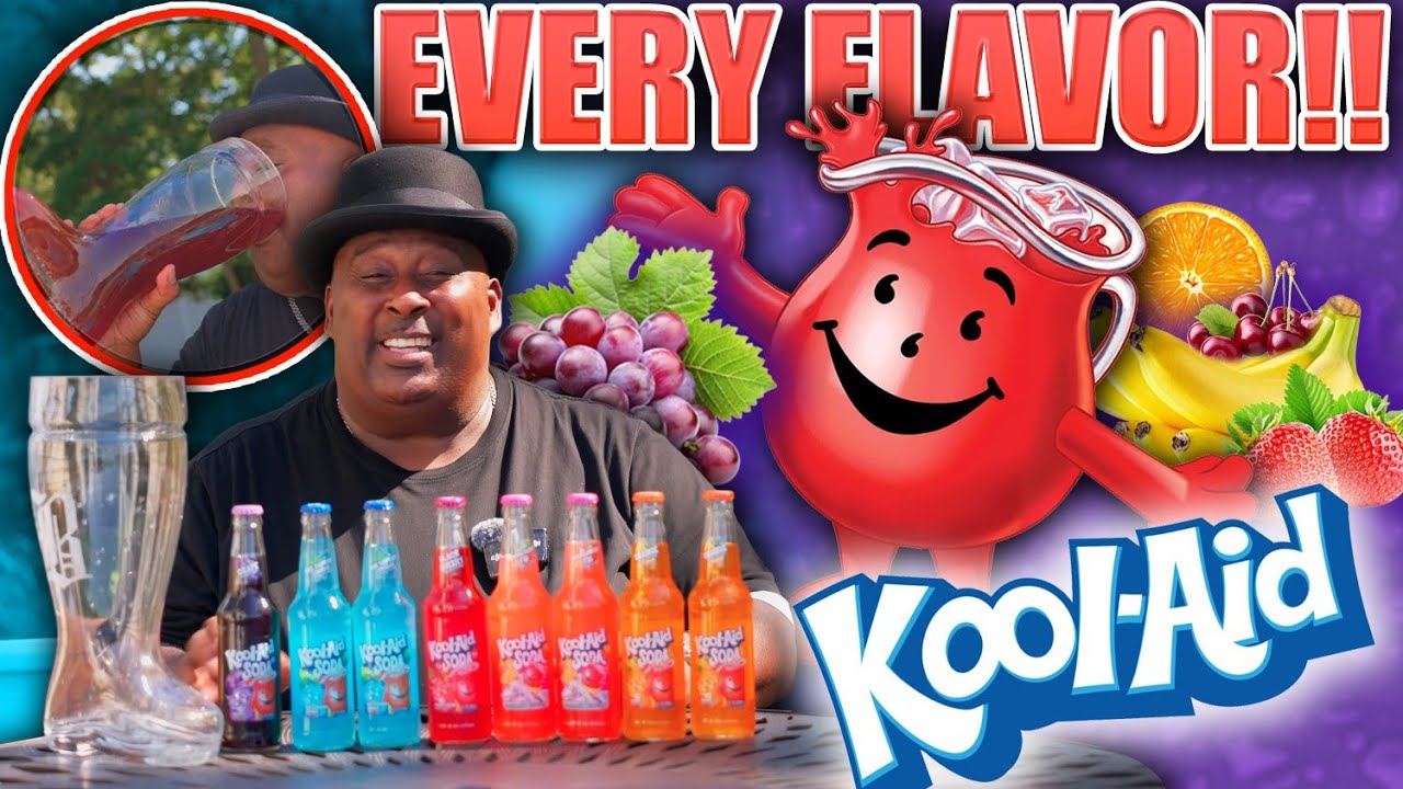 Every Kool-Aid Soda Flavor Mixed & Chugged Out A Huge Glass Boot!