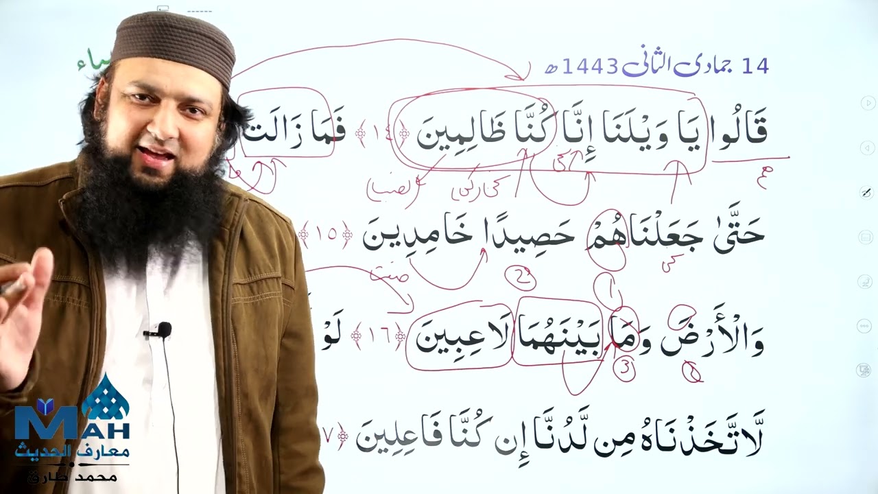 021 Surah Al Anbya 11 - 20 Grammar & Urdu Tarjuma & Tafsir Ibn Kasir- A'raab Ul Quran - اعراب القران