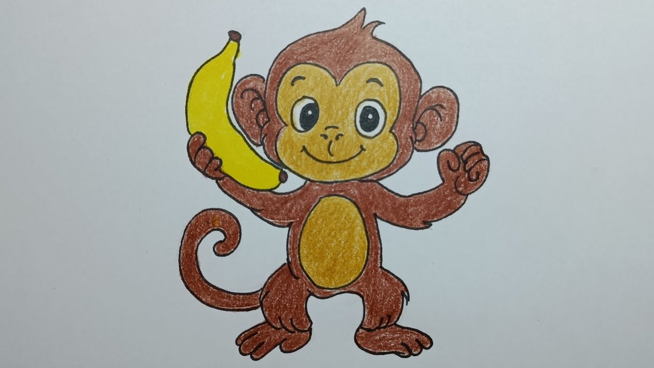 How to Draw a Monkey with a Banana 🐵🍌✨