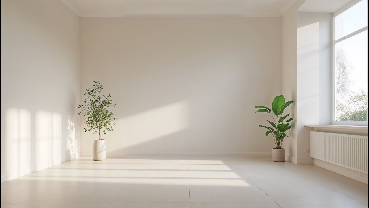 Sunlit Minimalist Room for Calm Focus and Daytime Rest (4 Hours)