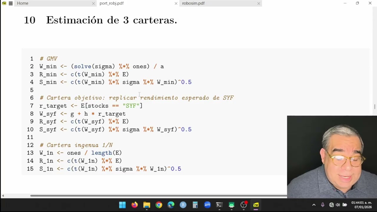 Cartera óptima con rendimiento objetivo