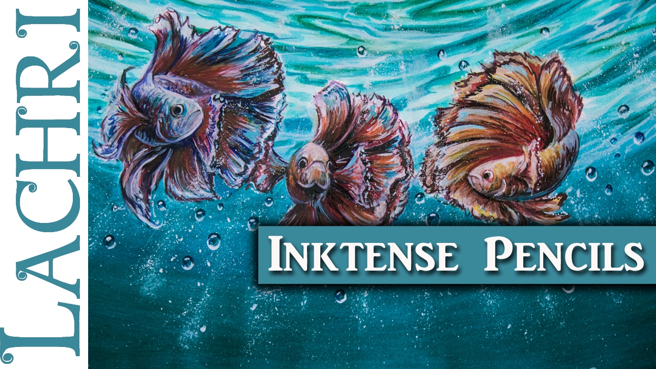 Derwent Inktense Pencils fish painting tips and techniques w/ Lachri