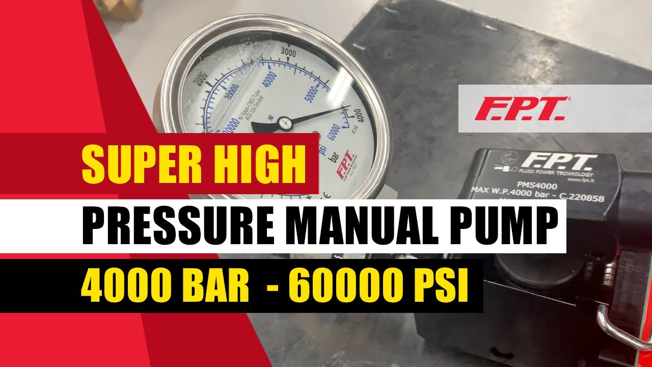 4000 bar hand pump - 60000 psi hand pump - super high pressure manual pump