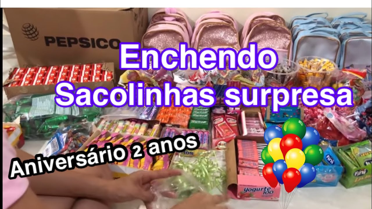 PREPARATIVOS PARA FESTA INFANTIL! ENCHENDO AS SACOLINHAS SURPRESA | MUITAS GULOSEIMAS GOSTOSAS