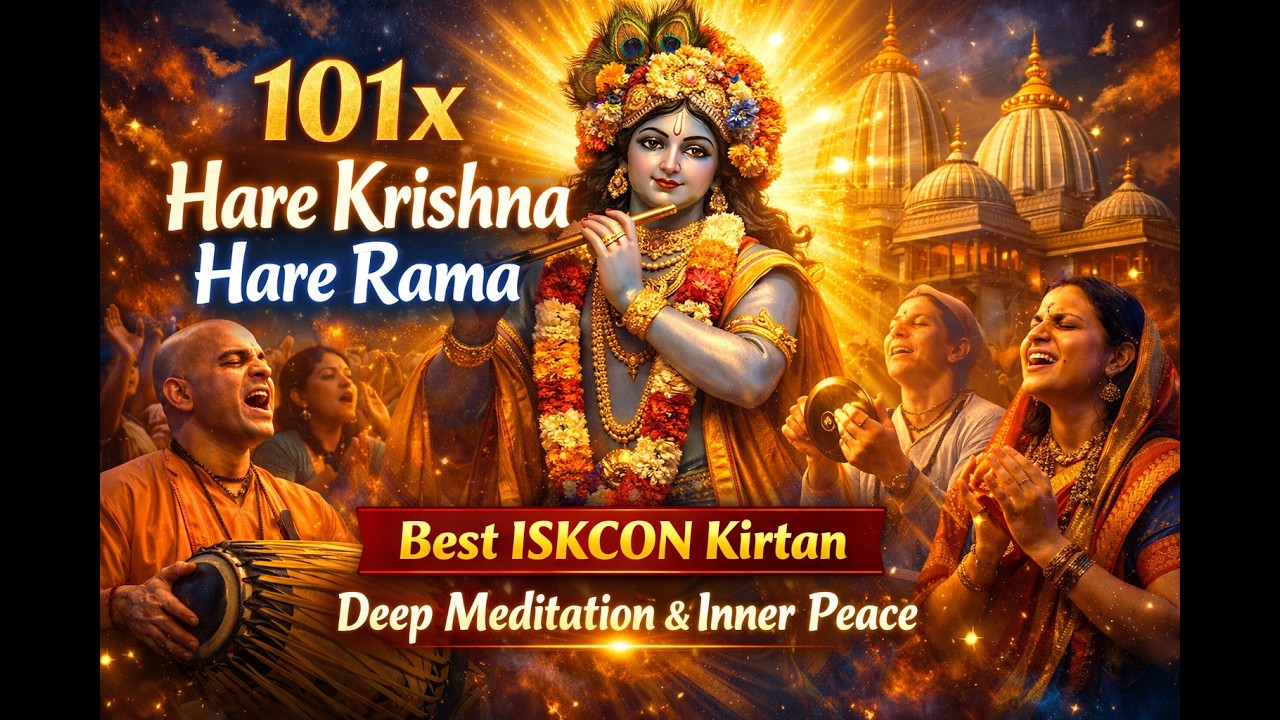 101 Times Hare Krishna Hare Rama | Divine ISKCON Mantra for Peace। Best Hare Krishna Hare Ram Kirtan