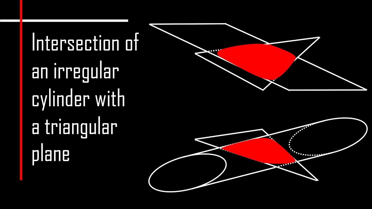 Intersection of an irregular cylinder with a triangular plane