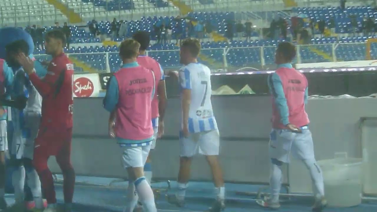 Pescara 1-1 Sud Tirol fine partita sotto la Curva Nord sotto il diluvio 1-10-2025