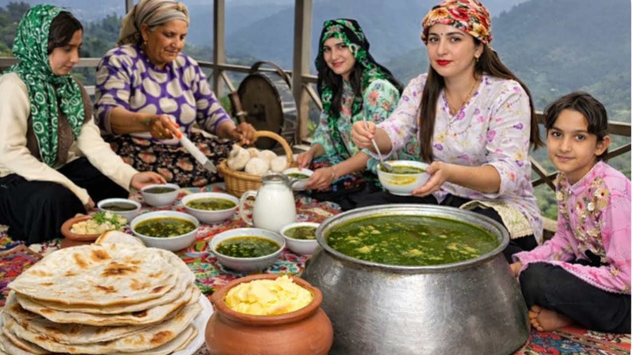 Vida en un Pueblo del Norte de Irán | Estofado Tradicional de la Abuela, Granja Lechera y Pan Casero
