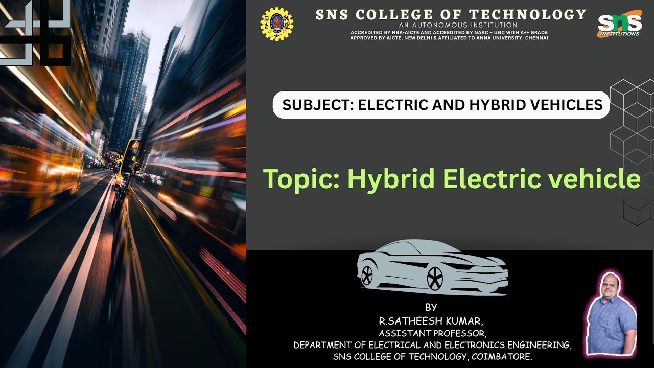 Hybrid Electric vehicle | Electric and Hybrid Vehicles  | SNS Institutions