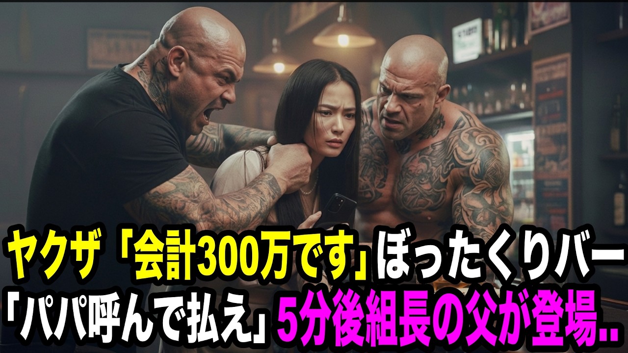 ヤクザ組長の娘がぼったくりバーで支払い拒否→巨体ヤクザ2人が現れ、タコ殴り→「300万持って来い 親に伝えろ」「本当に呼びますよ」【スカッとする話】【感動する話】ヤクザ yakuza