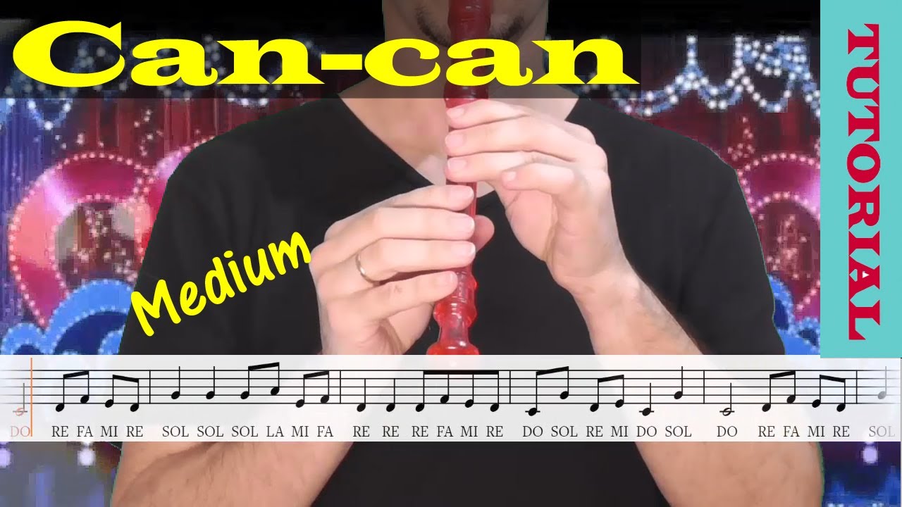 Can-can (Jacques Offenbach) - Tutorial flauta con partitura | Karaoke instrumental