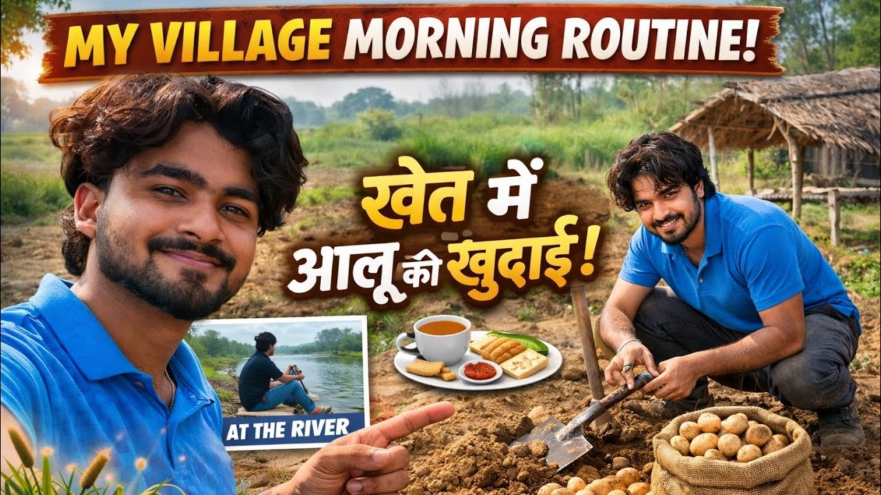 सुबह की शुरुआत,नदी का सफर,किचन से खेत तक आलू की मेहनत#viral#trending#explore #explorepage#foryou#fyp
