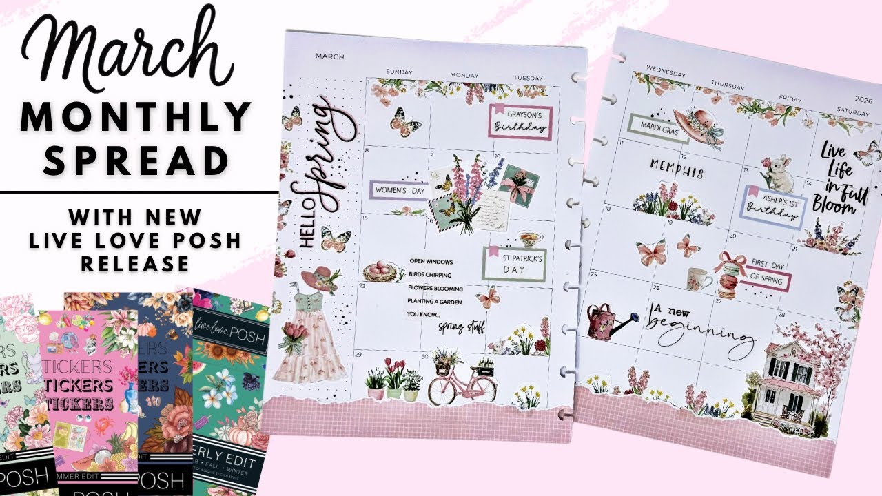 PLANUJ ZE MNĄ I PRZEGLĄDAJ | MARCOWY MIESIĘCZNIK Z WYDANIEM LIVE LOVE POSH | THE HAPPY PLANNER