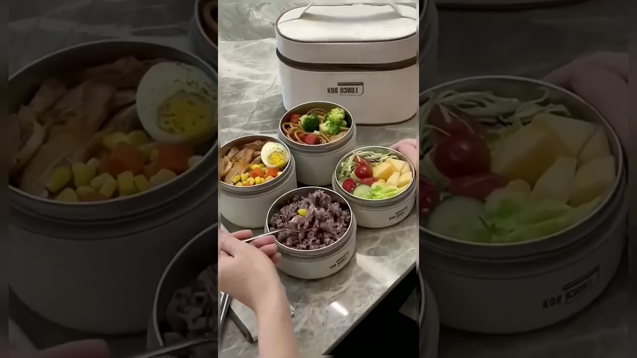 Stylish Insulated Lunch Box Set with Thermal Bag: Perfect for Hot and Cold Meals!#StylishLunchBox
