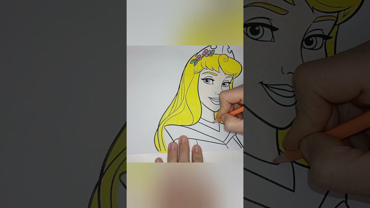 تلوين أميرة جميلة خطوة بخطوة 👑🎨 | تعليم الألوان للأطفال بطريقة ممتعة