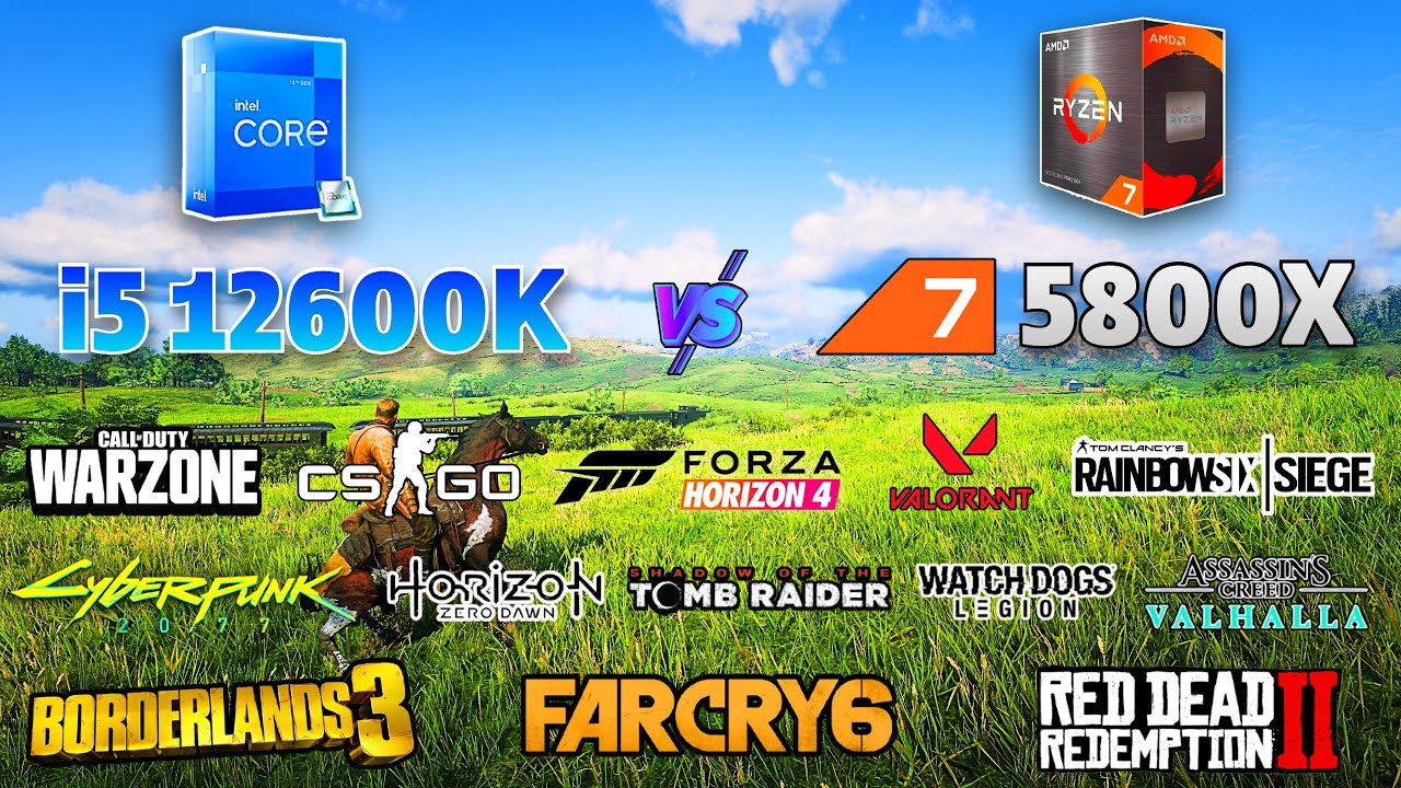 Ryzen 5800X vs i5 12600K | Gaming Benchmark | Test in 13 Games |