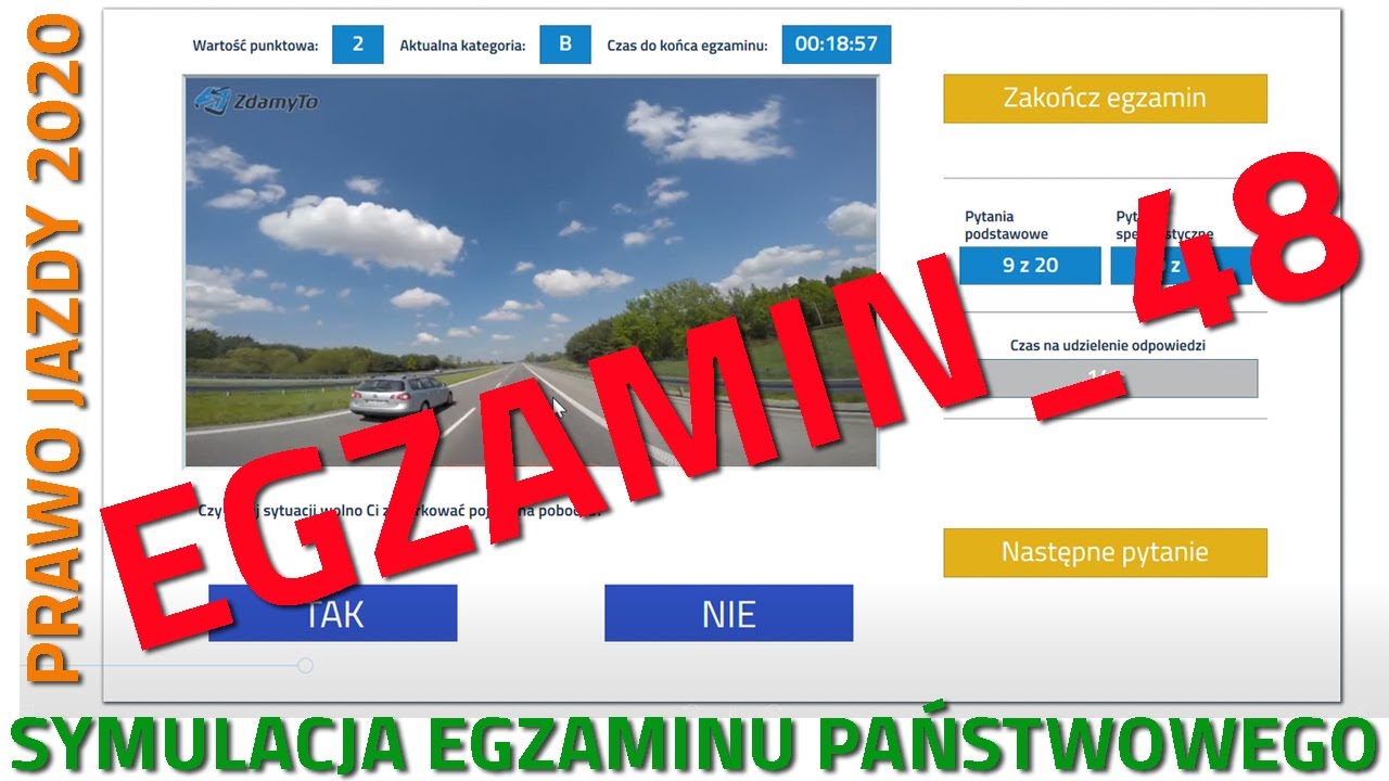 ✅❌Cały egzamin na prawo jazdy 2020✅❌ kategoria B część 48