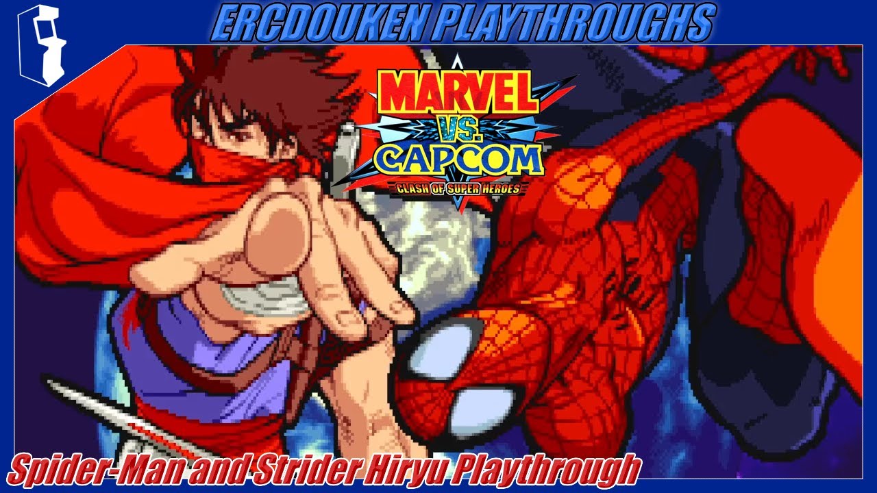 Marvel vs. Capcom (Arcade) - Spider-Man and Strider Hiryu Playthrough