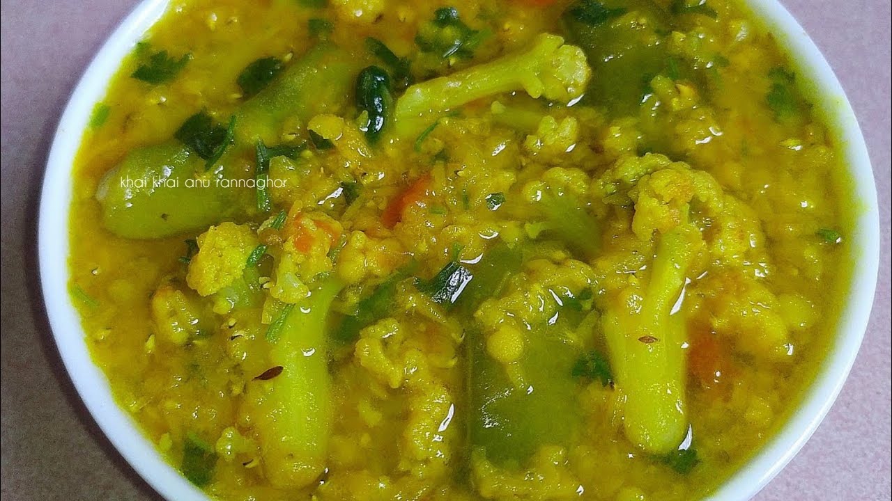 ফুলকপি দিয়ে মুসুর ডালের এই রান্না খেলে মুখে লেগে থাকবে- Fulkopi Diye Masoor Dal Recipe/dal fulkopi