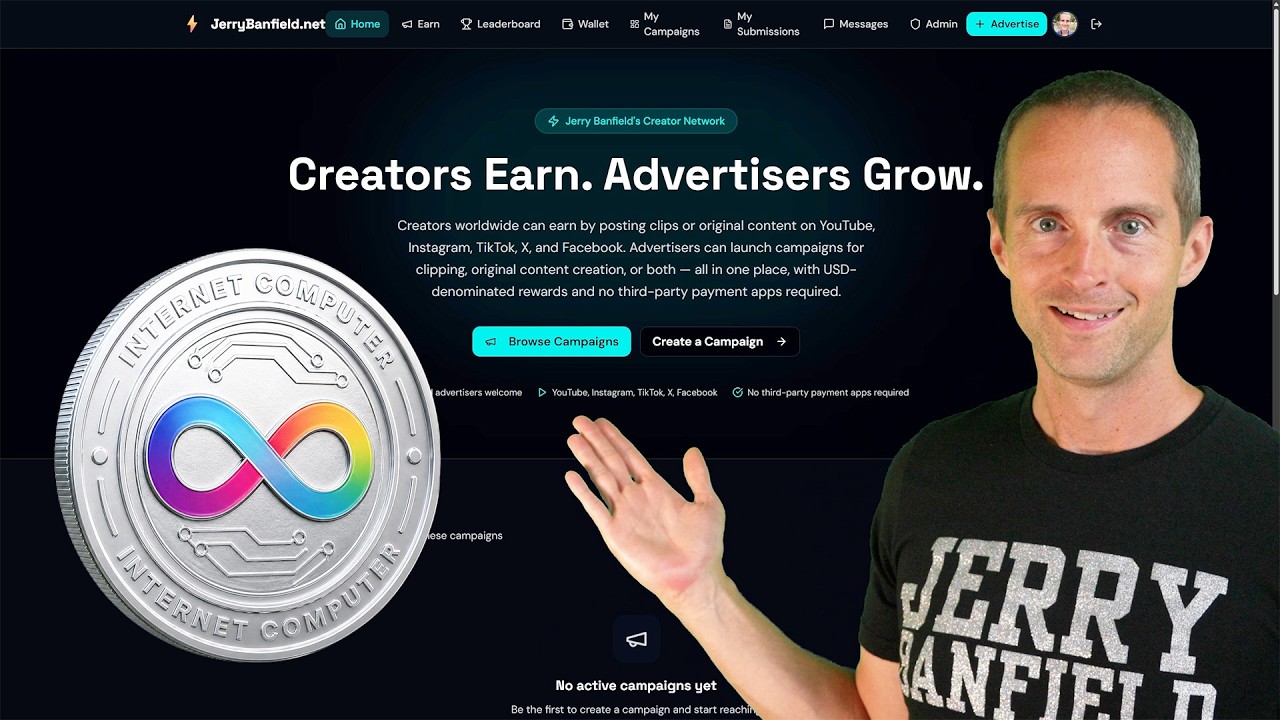 Я создал крипторекламную платформу на ICP с помощью Caffeine AI.