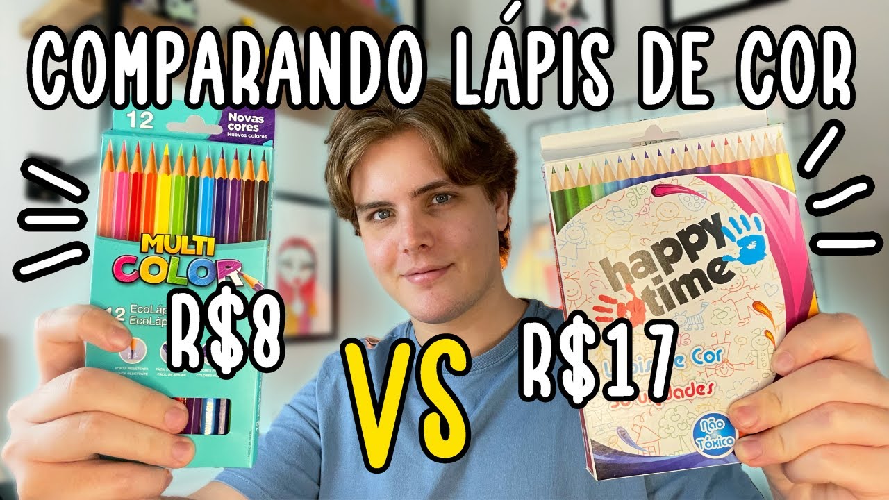 COMPARANDO DOIS LÁPIS DE COR BARATINHOS - MULTICOLOR vs HAPPY TIME