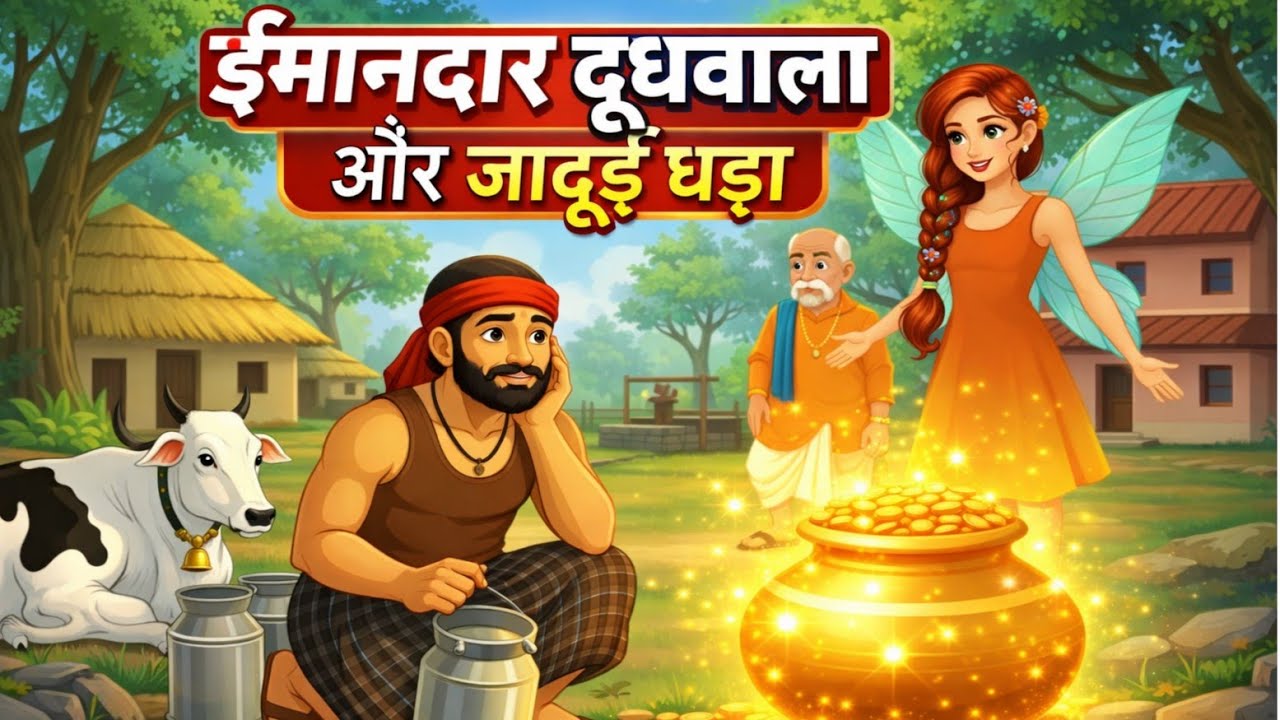 ईमानदार दूधवाला और जादुई घड़ा | HINDI KAHANIYA | CARTOON STORY | हिंदी कहानियाँ
