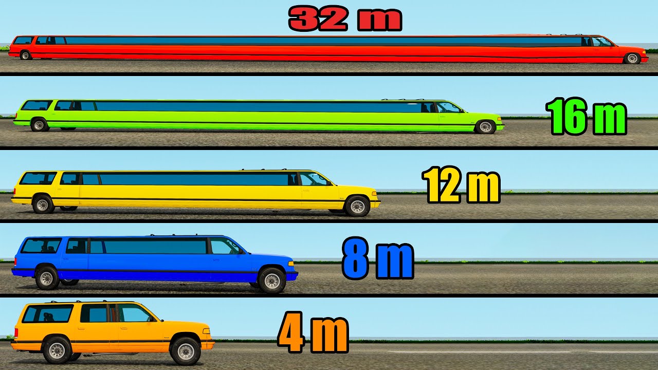Long vs Medium vs Short Car - Beamng drive