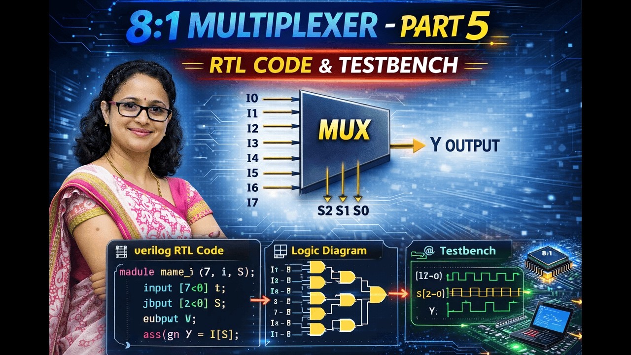 8:1 MULTIPLEXER -PART5, RTL CODE & TESTBENCH