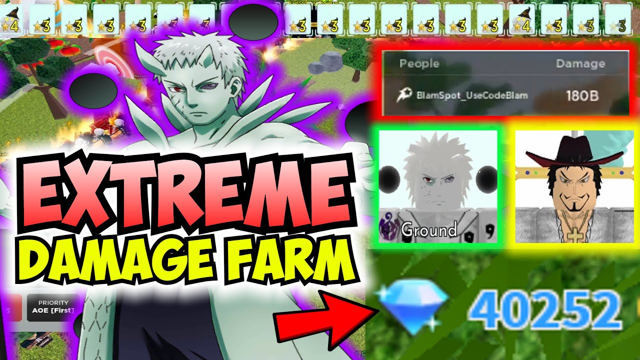 New OP DAMAGE & EXP Lazy Farm with Obito & Mihawk 6 Star! 100B Gem Farm ASTD All Star Tower Defense