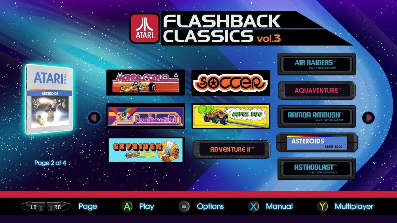 Asteroids (Atari 5200 game via Atari Flashback Classics vol 3 on Xbox Series X)