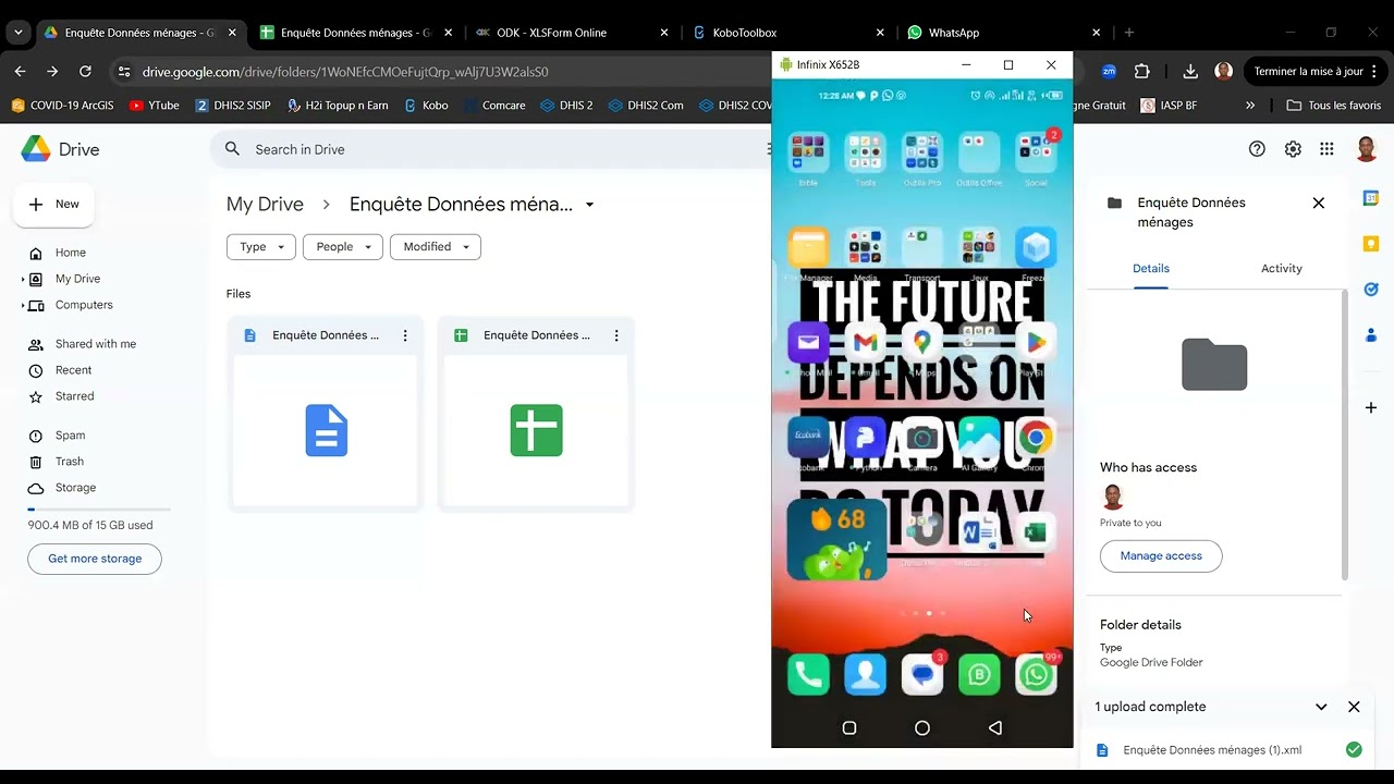KoboToolbox : Connecter ODK / Kobo Collect à Google Drive