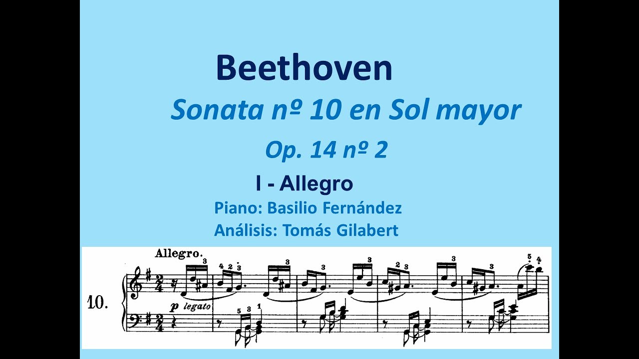 Análisis de la Sonata nº 10 para piano Op. 14 nº 2 de Beethoven. Primer movimiento