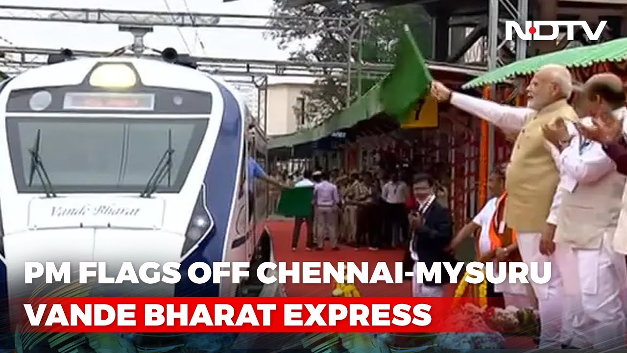 PM Modi Flags Off South's First Semi-High Speed Vande Bharat Train