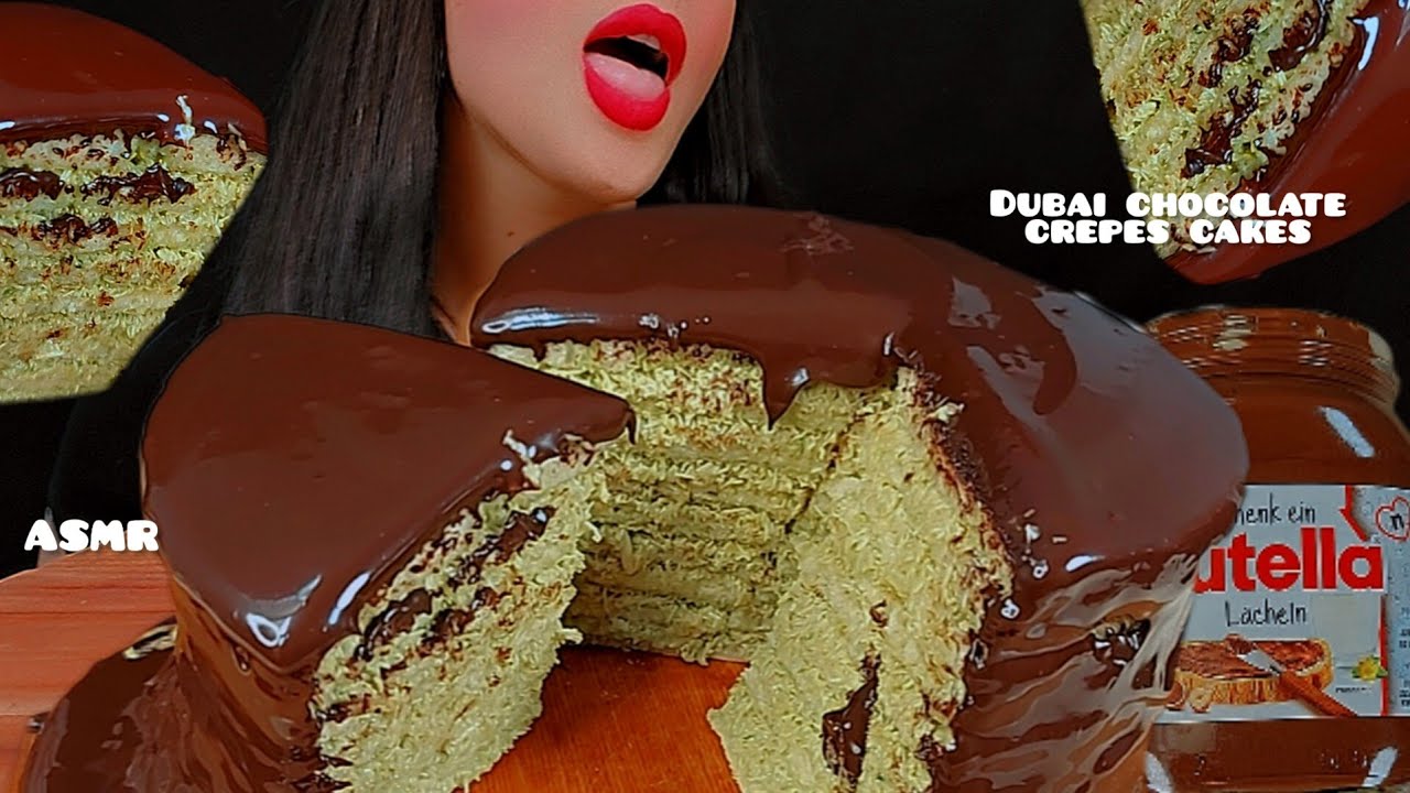 🍫ASMR Dubi chocolate crepes cake 👅먹방 두비 초콜릿 크레이프 케이크 |MUKBANG |notalking 🐾
