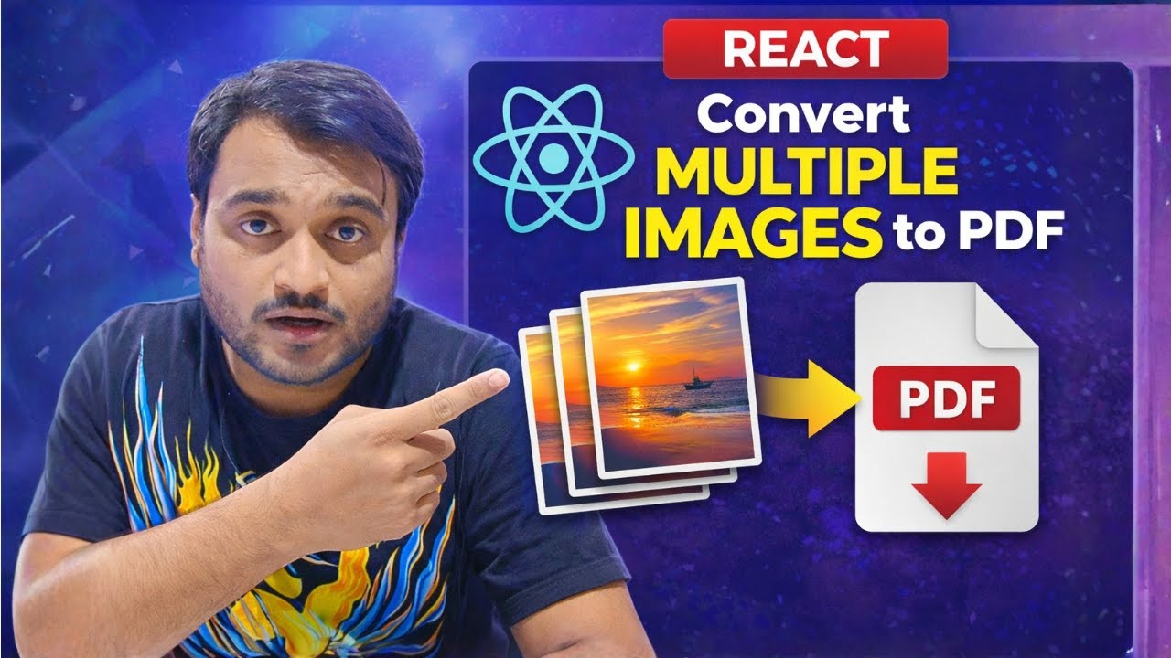 Day-79/100 Build React Multiple Image to PDF || React NextJS Tutorial for Beginners in Hindi