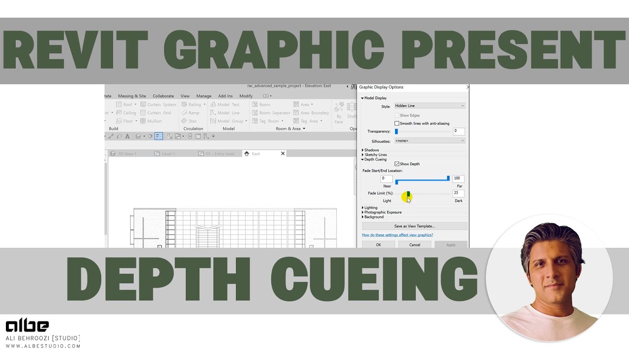 عمق دید در Revit | آموزش  Depth Cueing