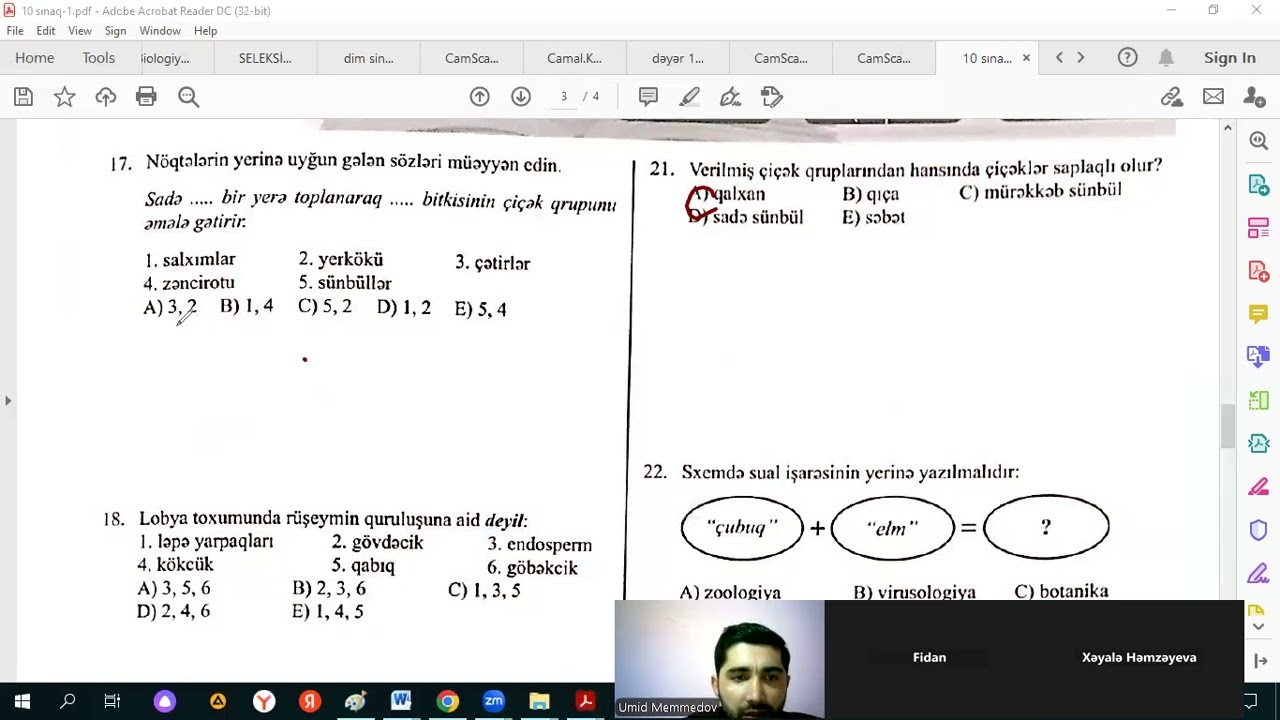 Biologiya 10 cu sinif güvən sınaq 1