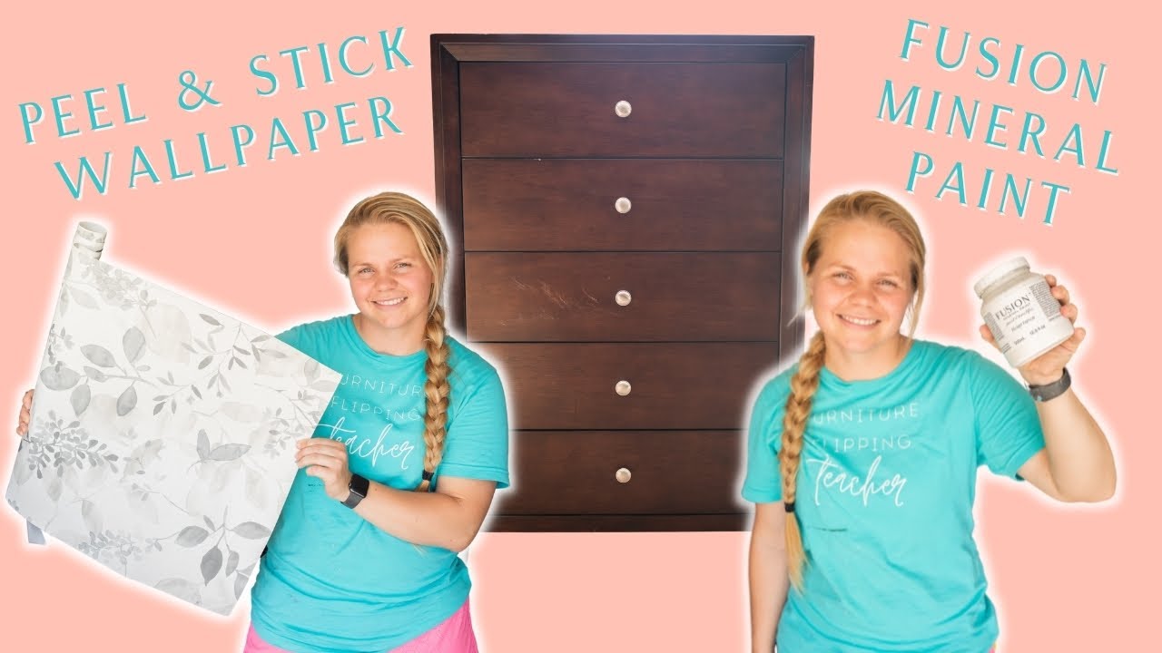 Furniture Makeover w/ Fusion Mineral Paint & Peel/Stick Wallpaper