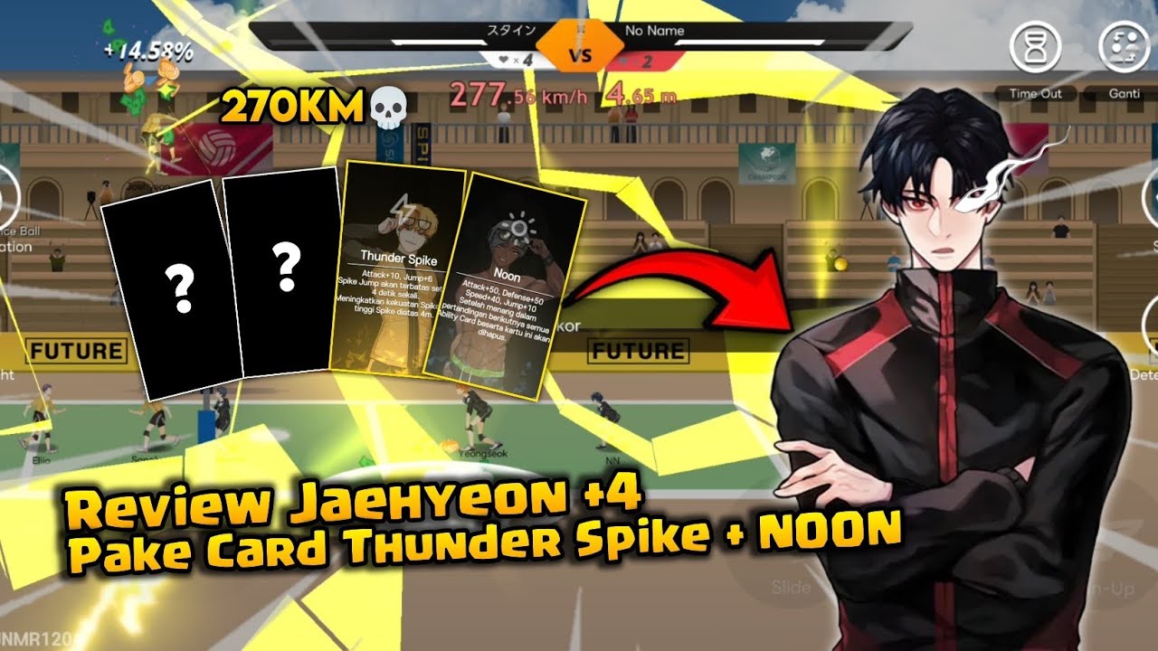 Review Jaehyeon Asc 4 Pake Card Thunder Spike & NOON Auto Jadi S+ | The Spike VolleyBall Cross