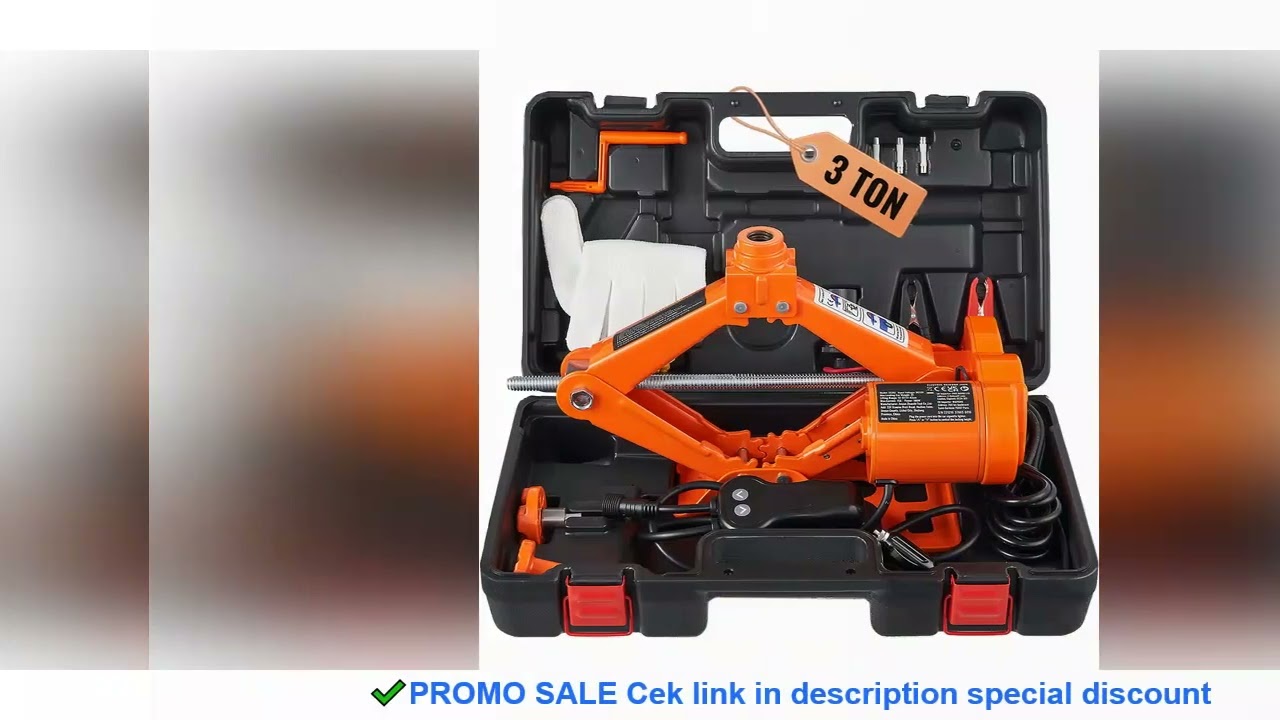 SucceBuy Electric Car Jack 3T Scissor Jack with Electric Impact Wrench 12V Portable Car Jack Lifting
