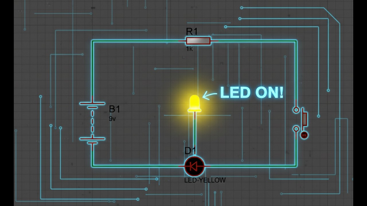 How to Make LED Circuit with 9V Battery in Proteus 💡