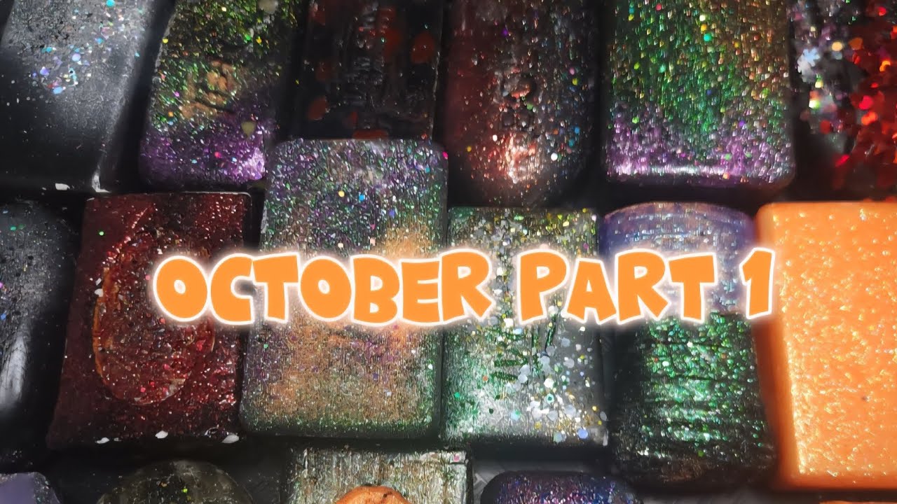 ASMR soap cutting October themes/colors🎃🖤