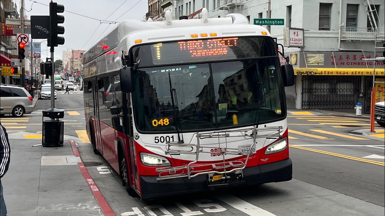 ⁴ᴷ⁶⁰ Morning Special | SF MUNI 2021 New Flyer XE40 #5001 on T Third Street Bus