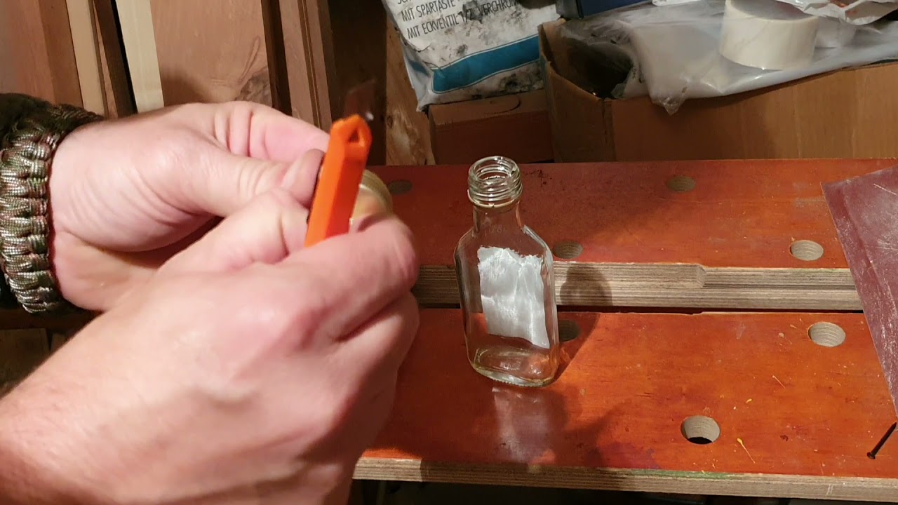 Öllampe kostengünstig selber bauen. Lifehack. Licht im Dunkeln.