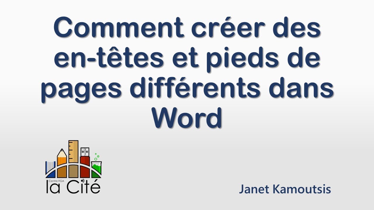 Comment créer des en-têtes et pieds de page différents