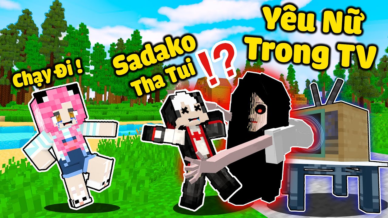 MỀU 24 GIỜ GIẢI CỨU REDHOOD KHỎI SADAKO TRONG MINECRAFT*REDHOOD BỊ NGUYỀN RỦA BỞI BÀ KẸ TRONG TIVI