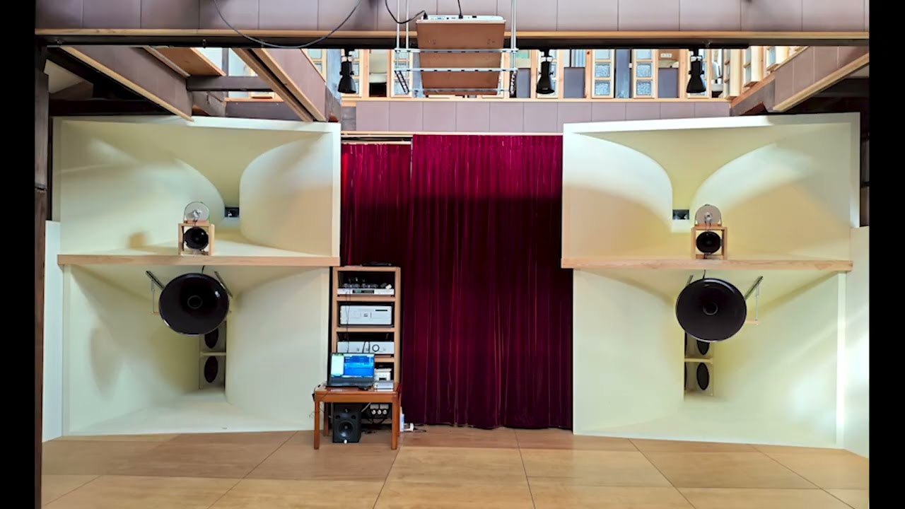 Mr. Kato's big GOTO horn system. Toyama, Japan. Recorder Sony PCM-D100.
