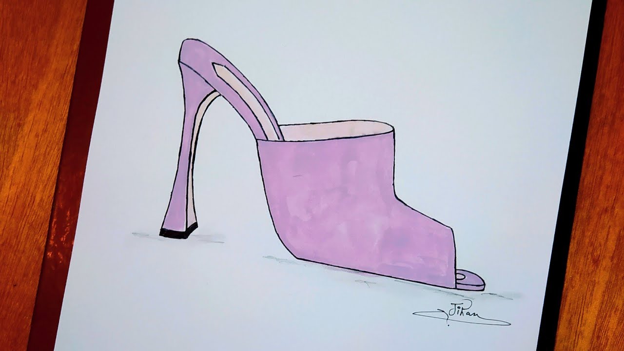 تعلم رسم حذاء كعب عالي سهل جدا 7 | Comment dessiner des chaussures talons