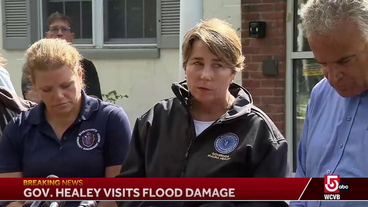 Gov. Healey visits flood damage in Leominster