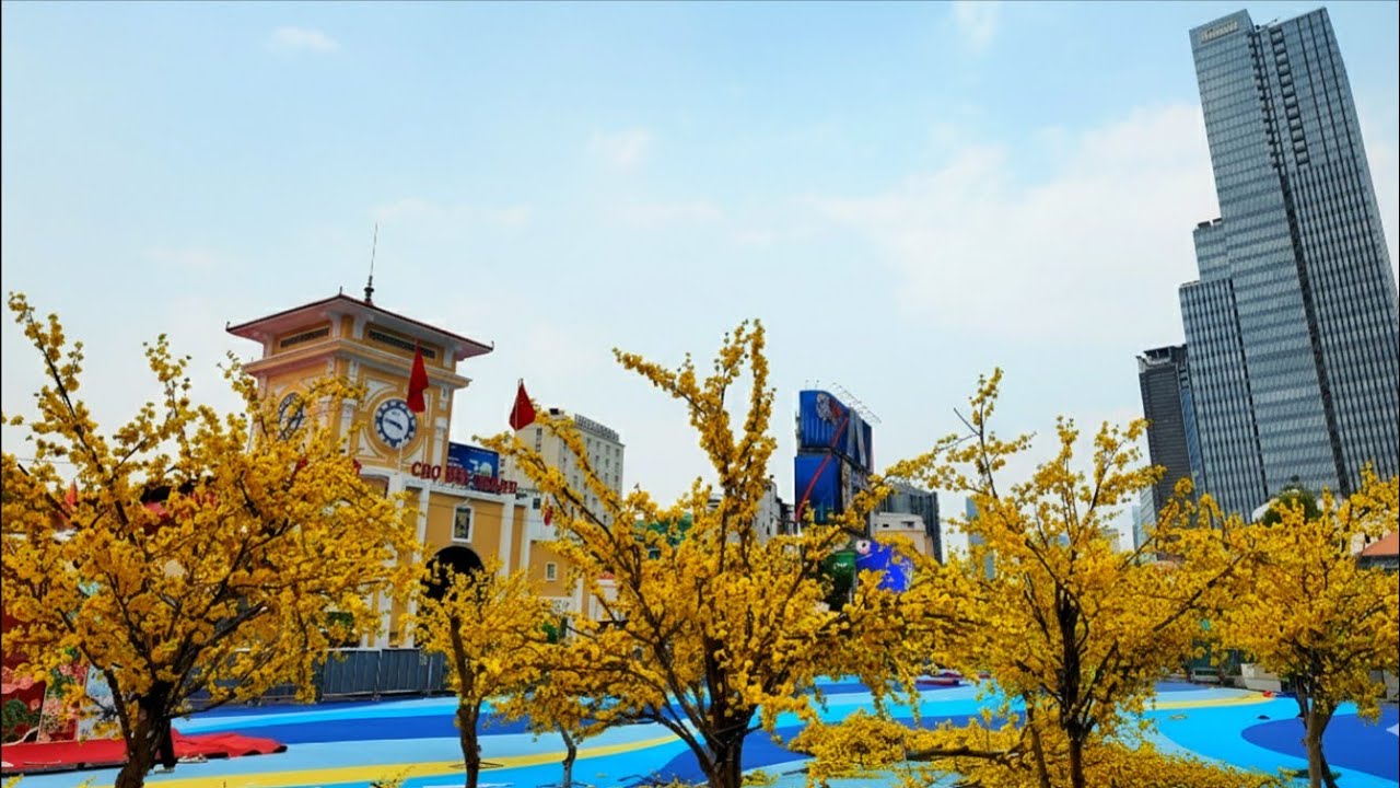 NGỠ NGÀNG CHỢ BẾN THÀNH RỪNG MAI TRƯỚC CHỢ , LÀM ĐƯỜNG HOA NGUYỄN HUỆ TẾT BÍNH NGỌ 2026